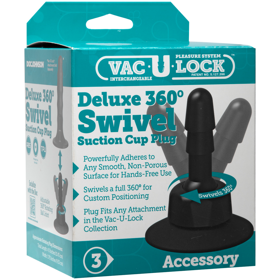 Deluxe 360 Swivel - Butt Plug met Zuignap - 2 Stuks Schwarz - 5