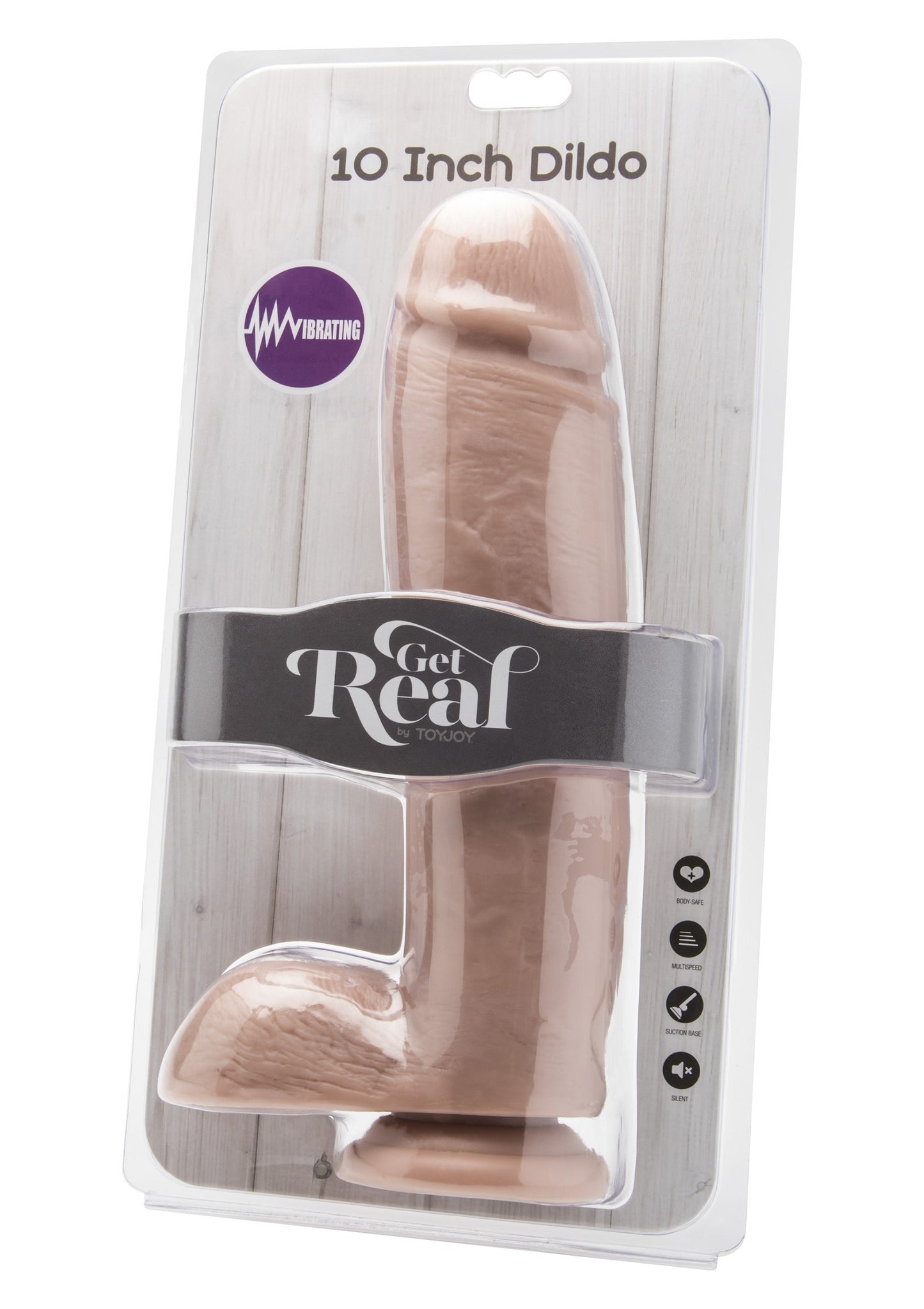 ToyJoy Get Real Dildo 10' with Balls Vibrator SKIN - 1