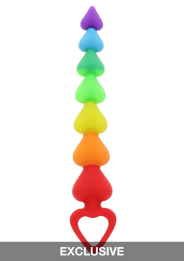 ToyJoy Anal Play Rainbow Heart Beads RAINBOW - 1