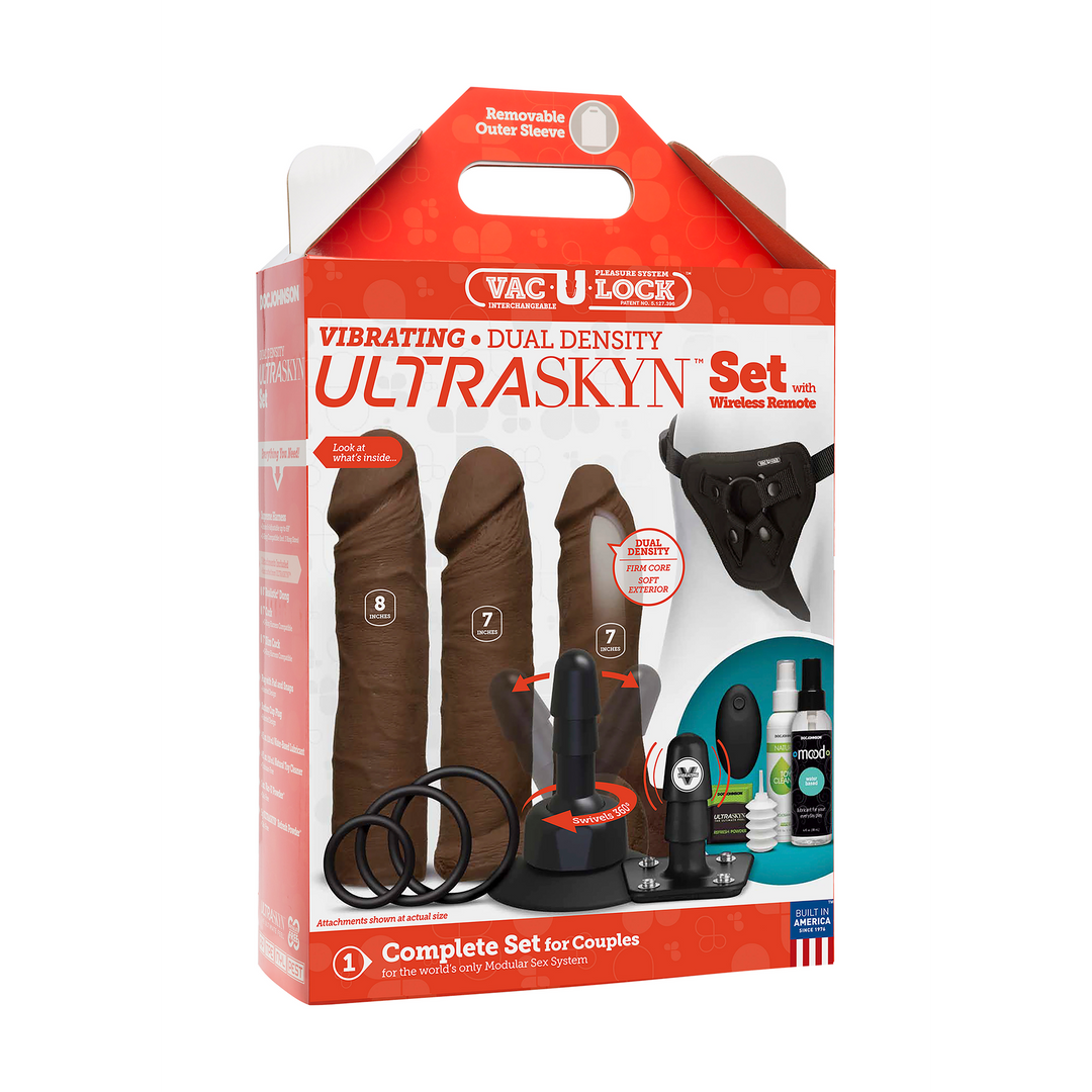 Vibrerende Dual Density ULTRASKYN Speeltjes Set + Afstandsbediening Braun - 3