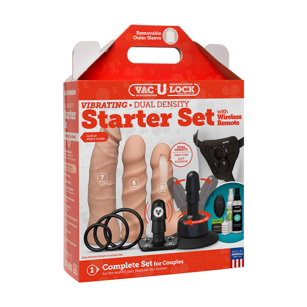 Vibrerende Dual Density ULTRASKYN Speelgoed Set + Afstandsbediening Fleischfarben - 0