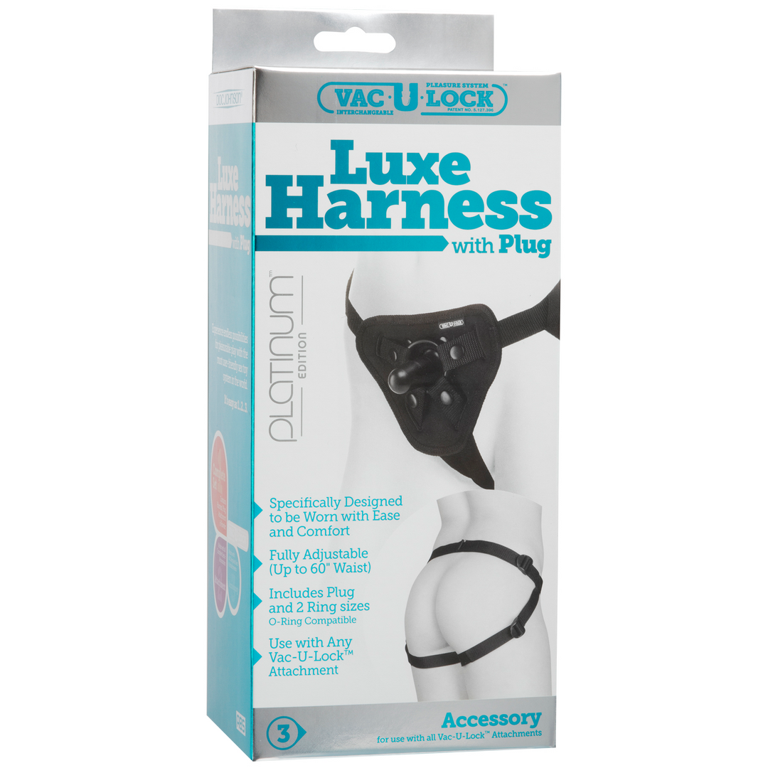 Platina Luxe Harnas met Plug Schwarz - 0