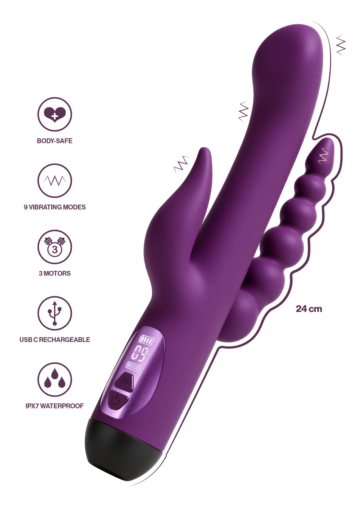 Triple Aura G-Spot Vibrator PURPLE - 3