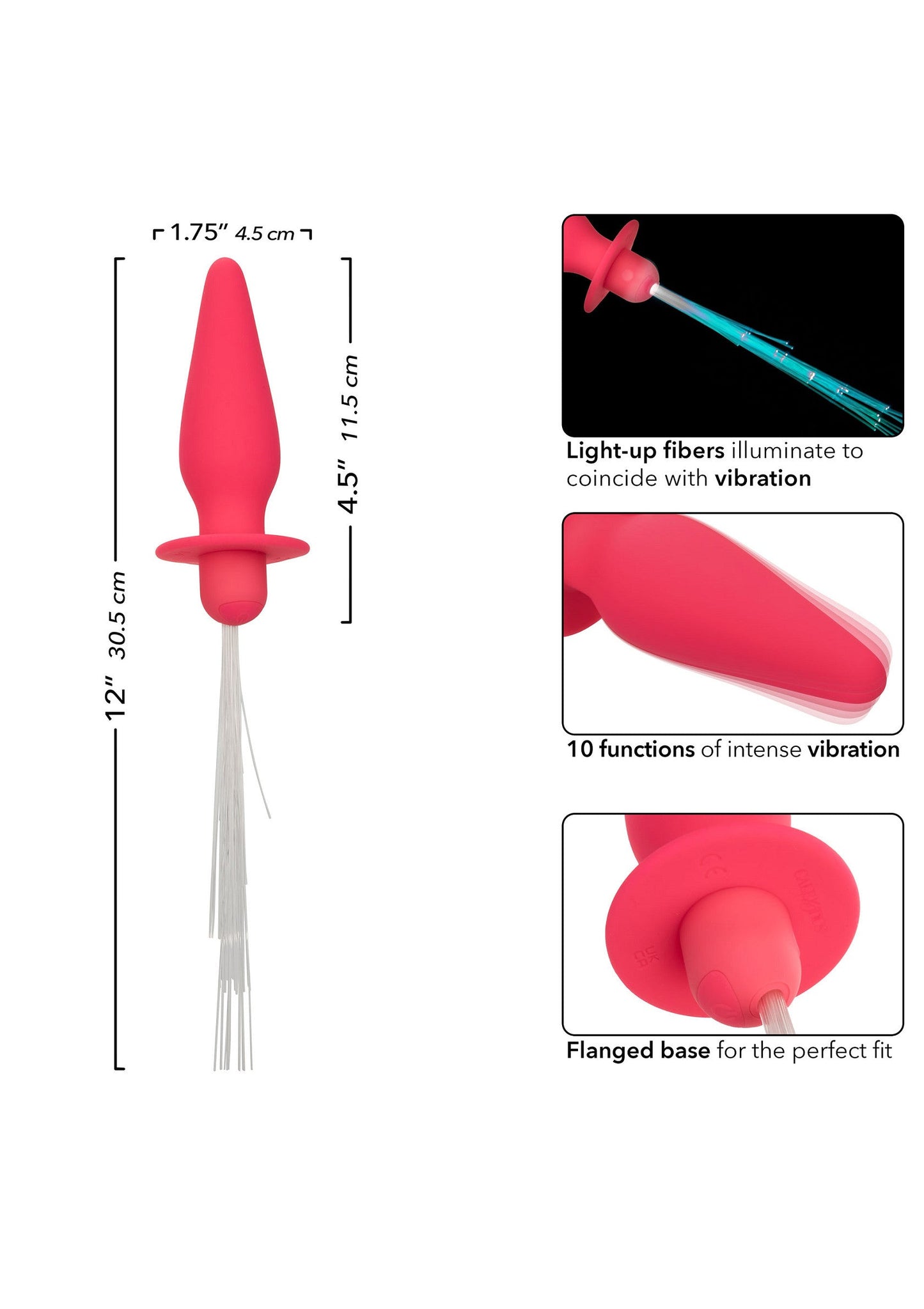 Vibrating Light Up Anal Probe PINK - 20