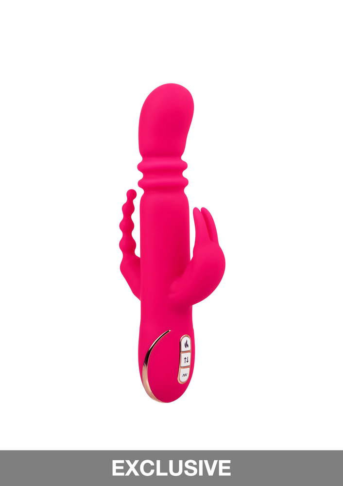 CalExotics Jack Rabbit Signature Heated Triple Fantasy Rabbit PINK - 2