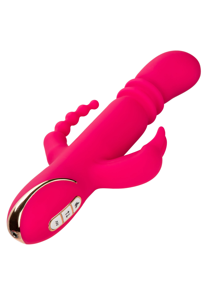 CalExotics Jack Rabbit Signature Heated Triple Fantasy Rabbit PINK - 4