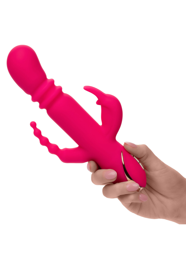 CalExotics Jack Rabbit Signature Heated Triple Fantasy Rabbit PINK - 5