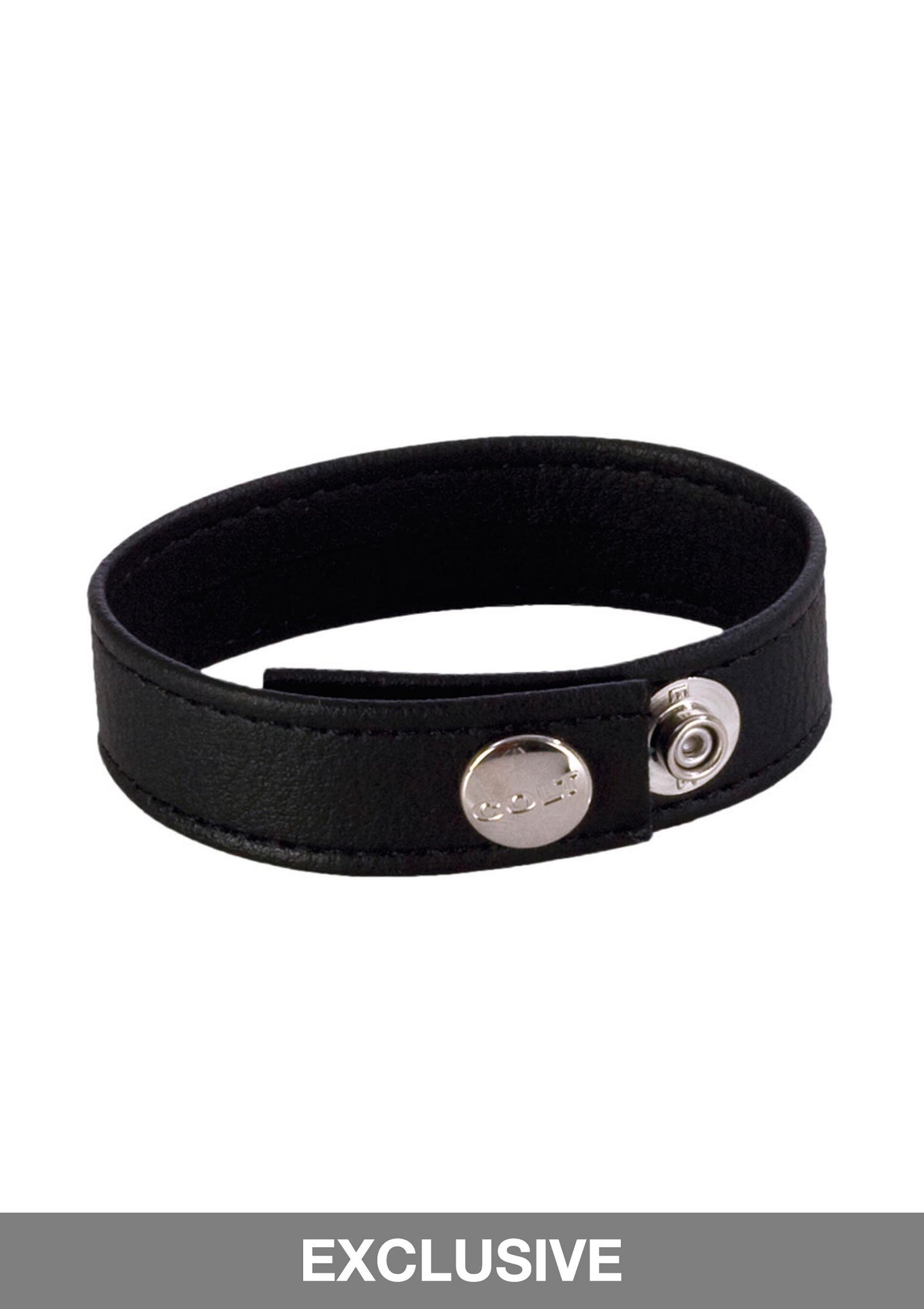 CalExotics COLT Leather C/B Strap Adjustable 3-Snap BLACK - 1