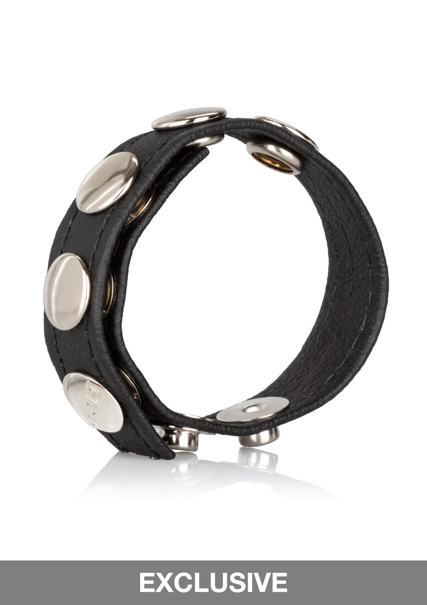 CalExotics COLT Leather C/B Strap 5-Snap Fastener BLACK - 2