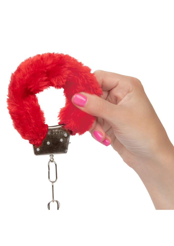 CalExotics Playful Furry Cuffs RED - 4