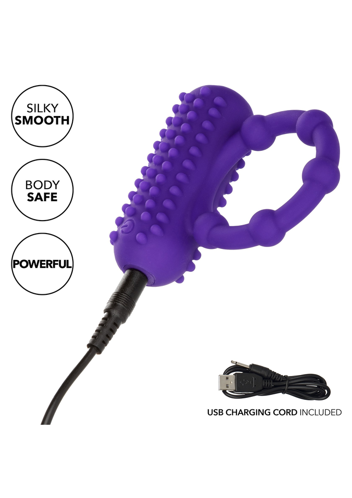 CalExotics Silicone Rechargeable 5 Bead Maximus Ring PURPLE - 1