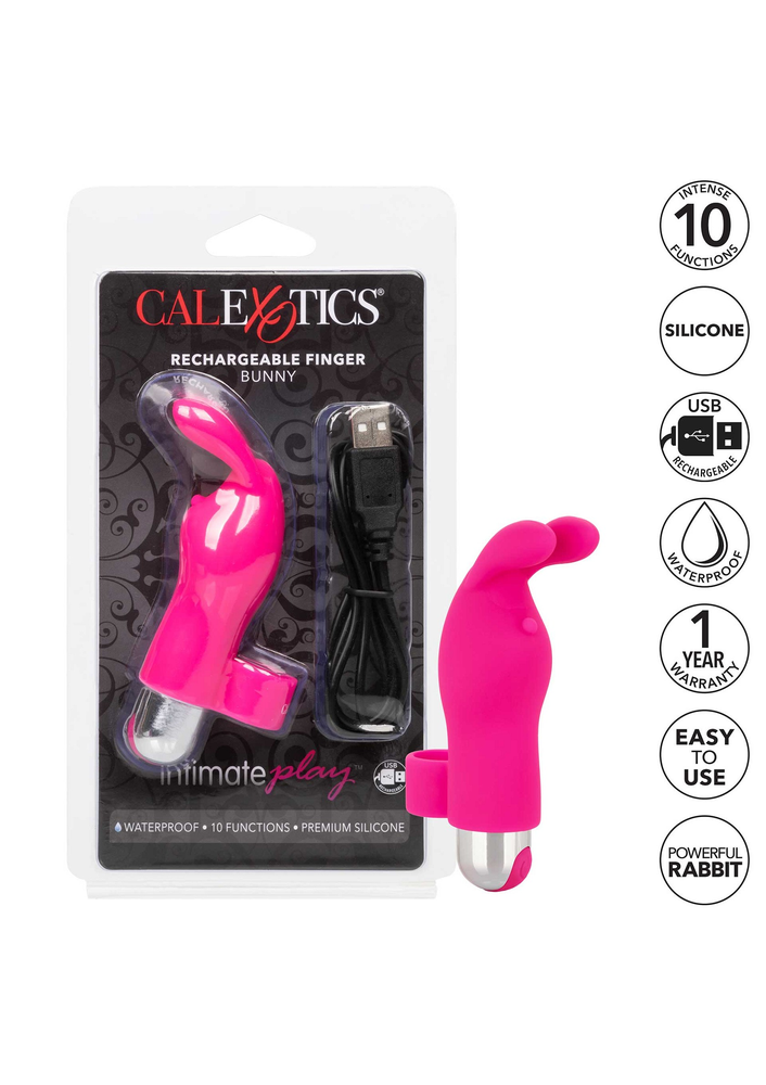 CalExotics Intimate Play Rechargeable Finger Bunny PINK - 2