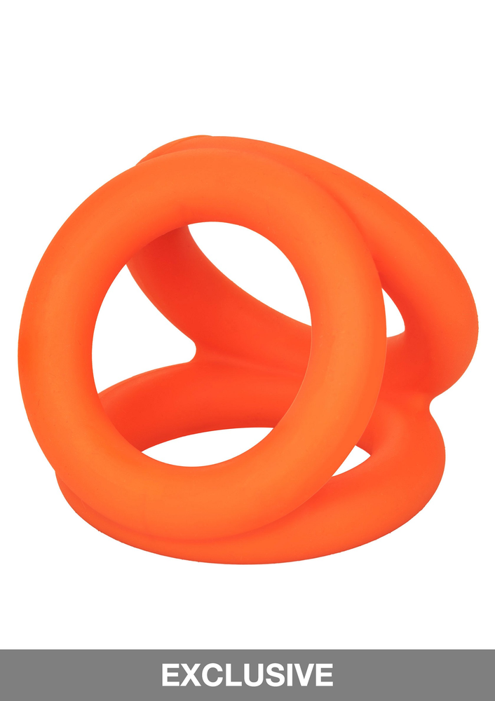 CalExotics Alpha Liquid Silicone Tri-Ring ORANGE - 11
