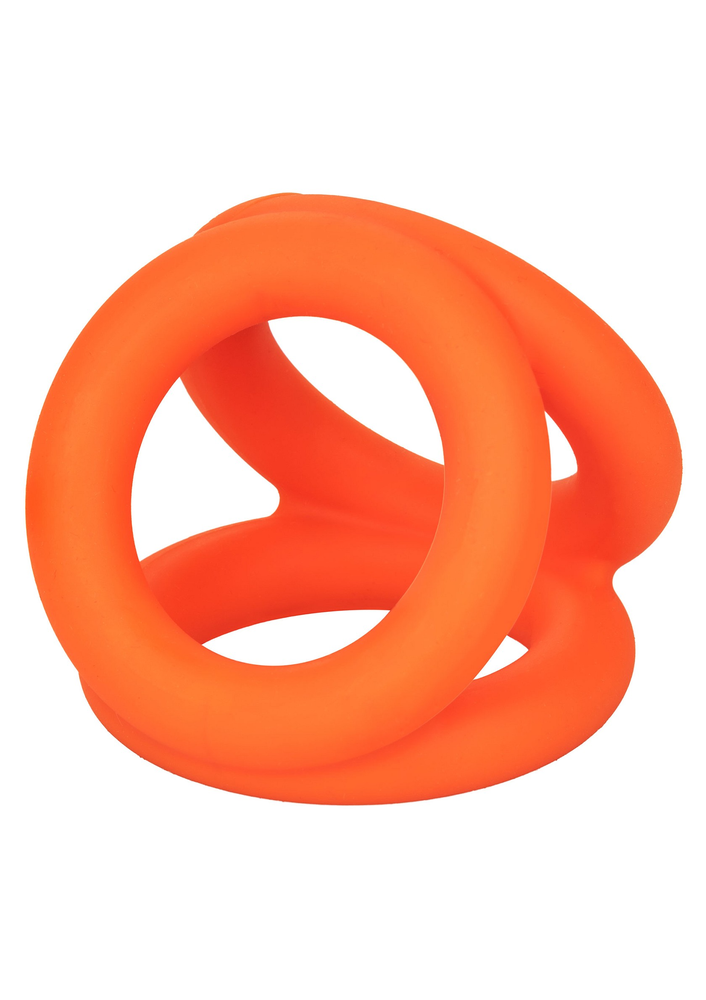 CalExotics Alpha Liquid Silicone Tri-Ring ORANGE - 9