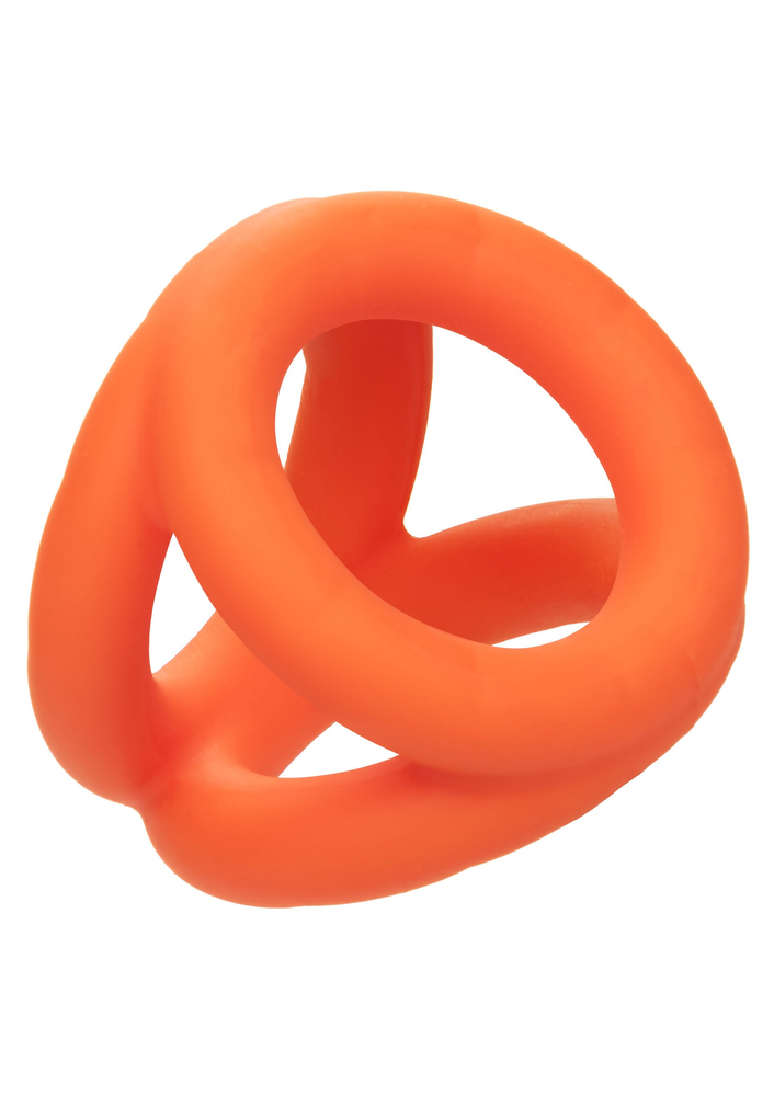 CalExotics Alpha Liquid Silicone Tri-Ring ORANGE - 6