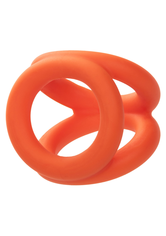 CalExotics Alpha Liquid Silicone Tri-Ring ORANGE - 10