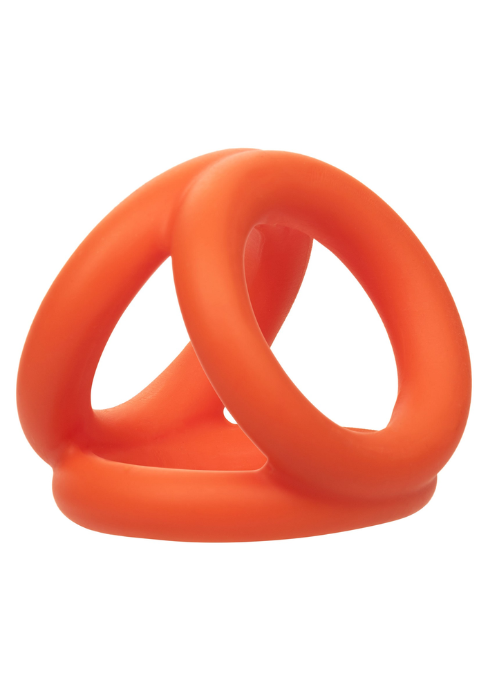 CalExotics Alpha Liquid Silicone Tri-Ring ORANGE - 12