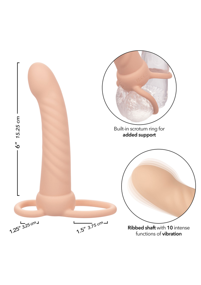 CalExotics Performance Maxx Rechargeable Ribbed Dual Penetrator SKIN - 10
