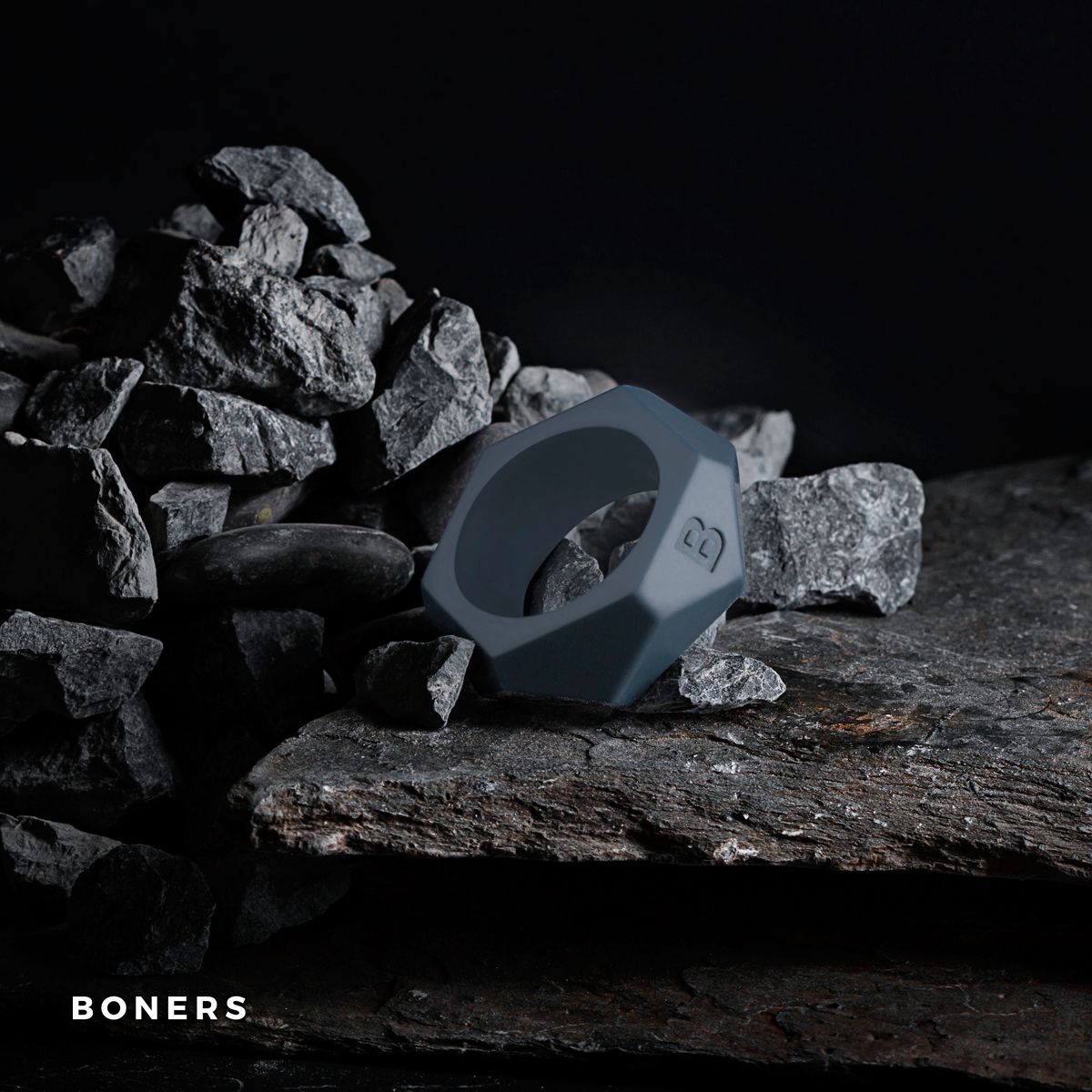 Boners Cockring Met Diamant Design - Grijs - 5
