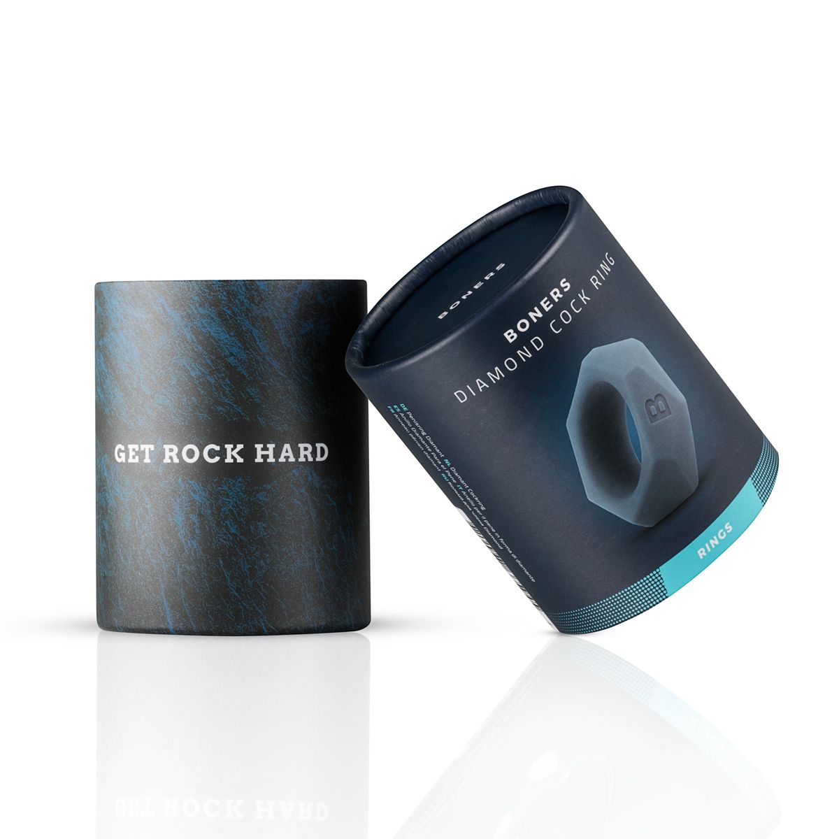 Boners Cockring Met Diamant Design - Grijs - 0