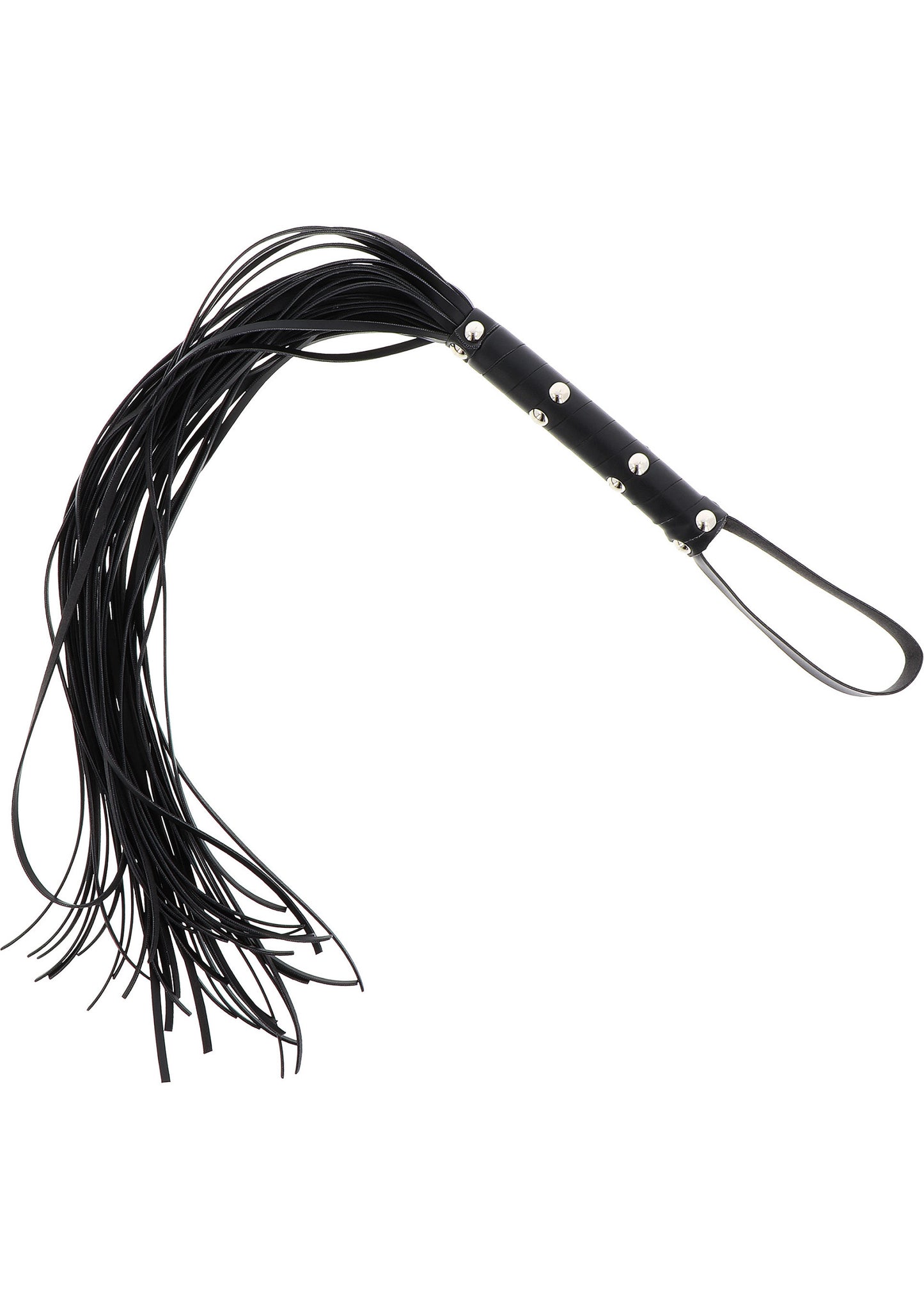 Hidden Desire Extreme Long Studded Flogger Whip BLACK - 2