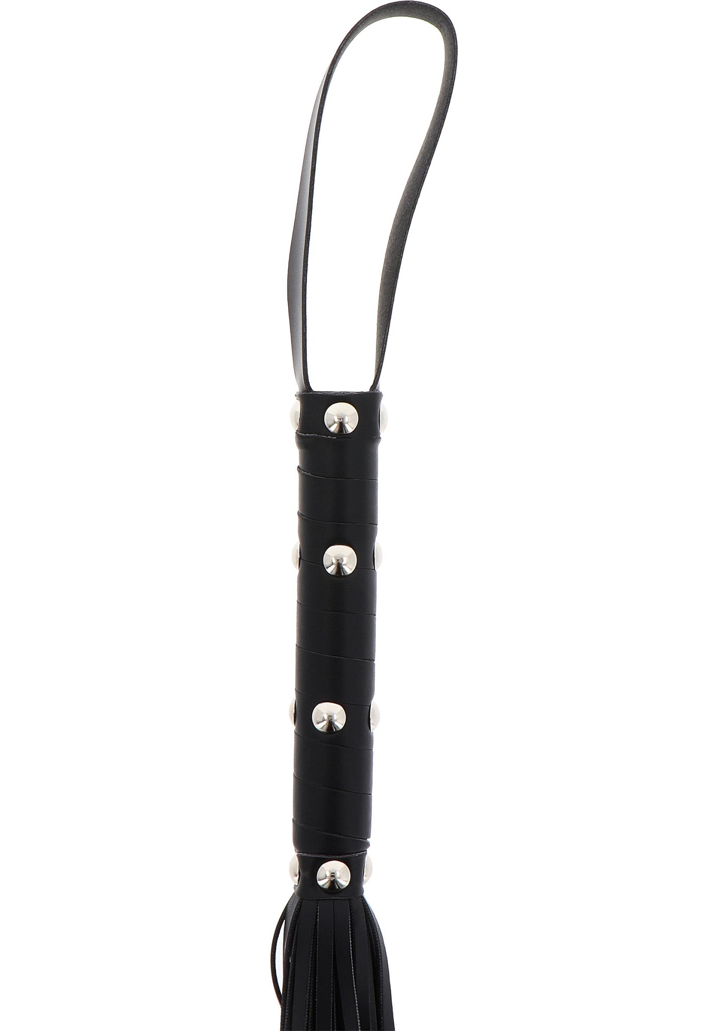 Hidden Desire Extreme Long Studded Flogger Whip BLACK - 1