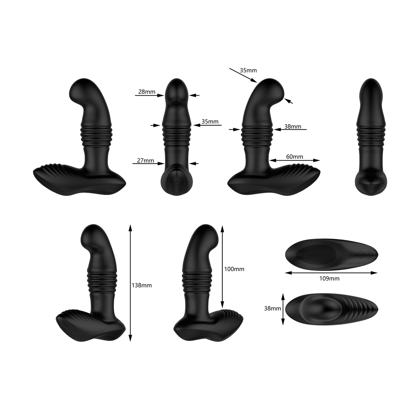 Nexus - Thrust Stotende Prostaat Massager Met Afstandsbediening - Zwart - 1