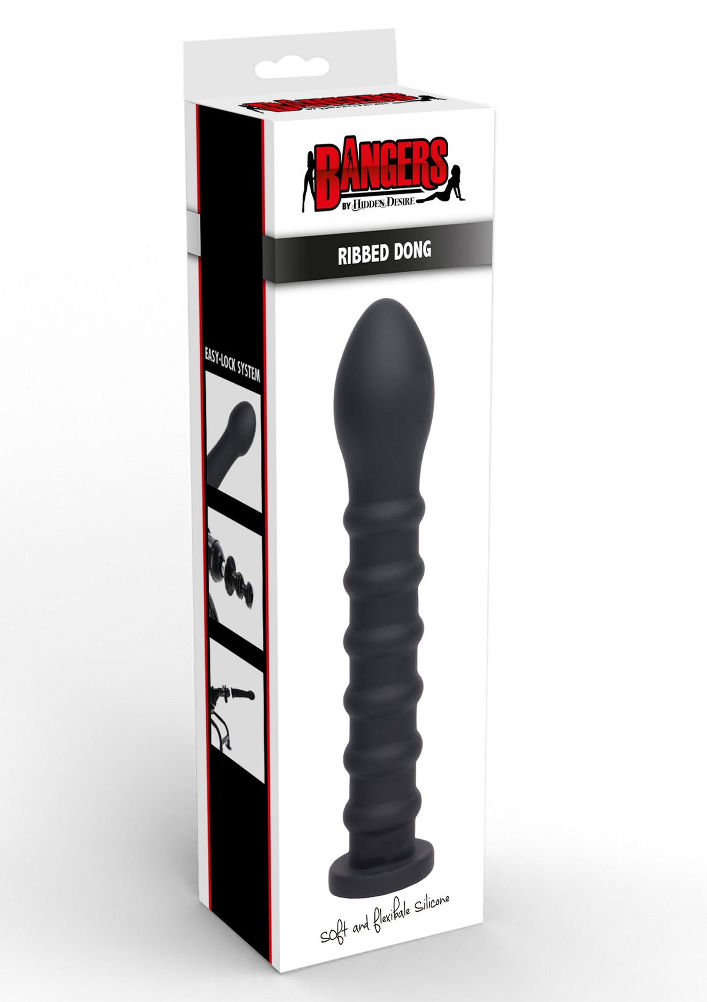 Hidden Desire Bangers Fuck Machines Ribbed Dong Easy-Lock 19 cm BLACK - 1