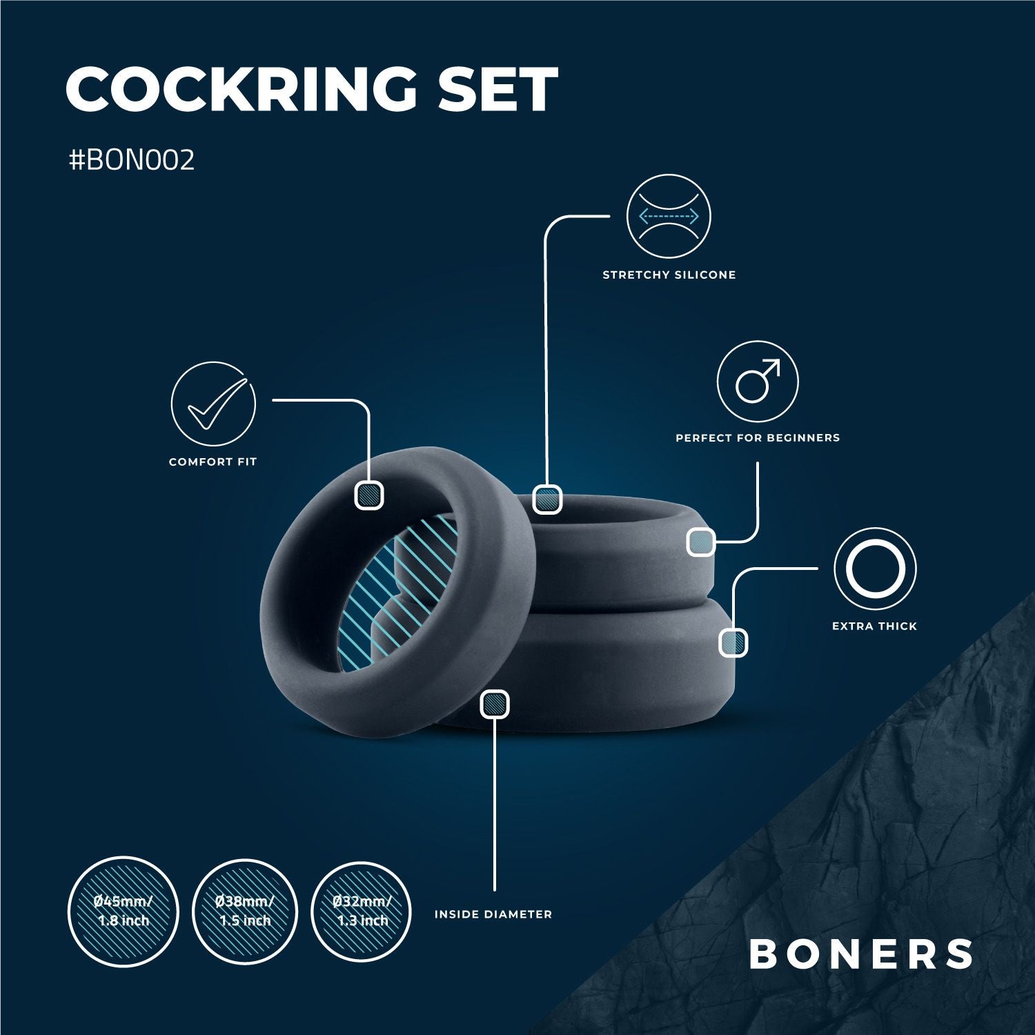 Boners Cockring Set 3-delig - 3