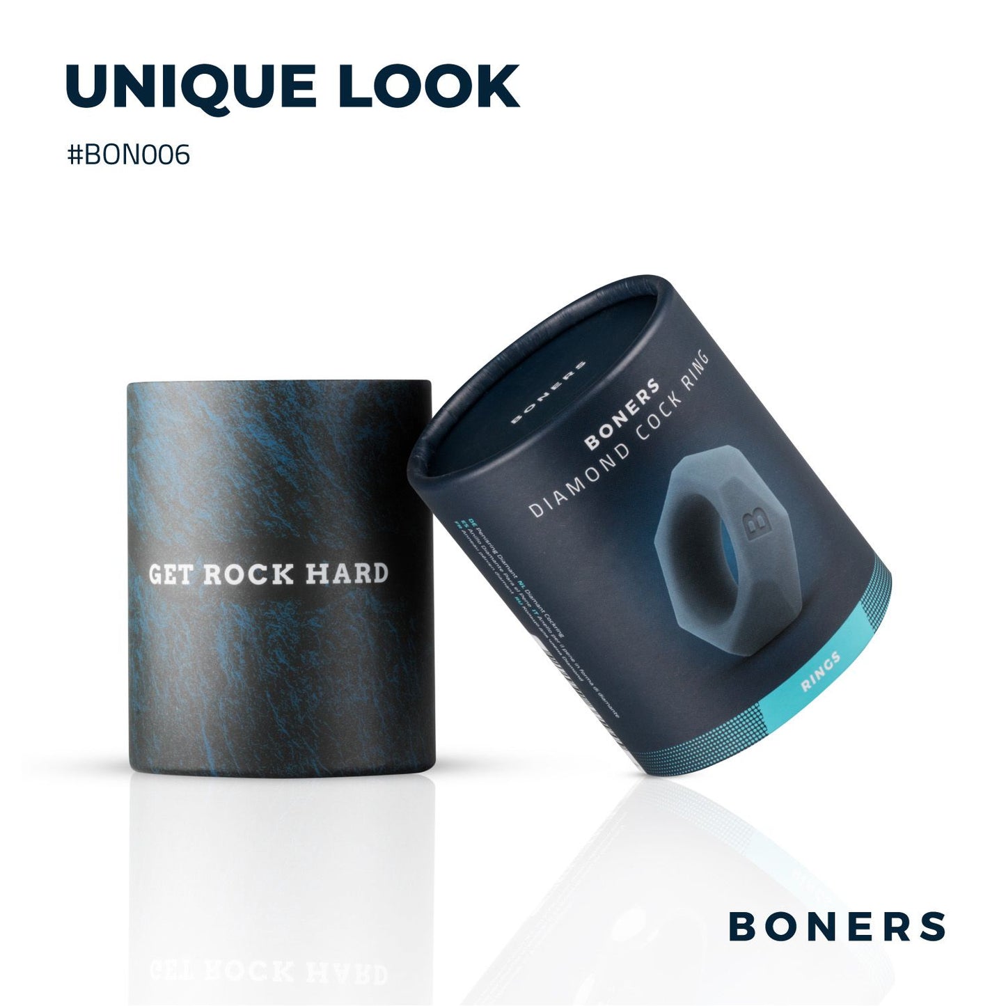 Boners Cockring Met Diamant Design - Grijs - 1