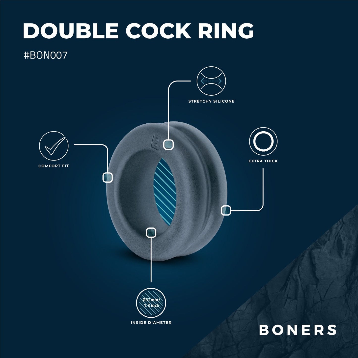 Boners Cockring Met Dubbel Design - 4