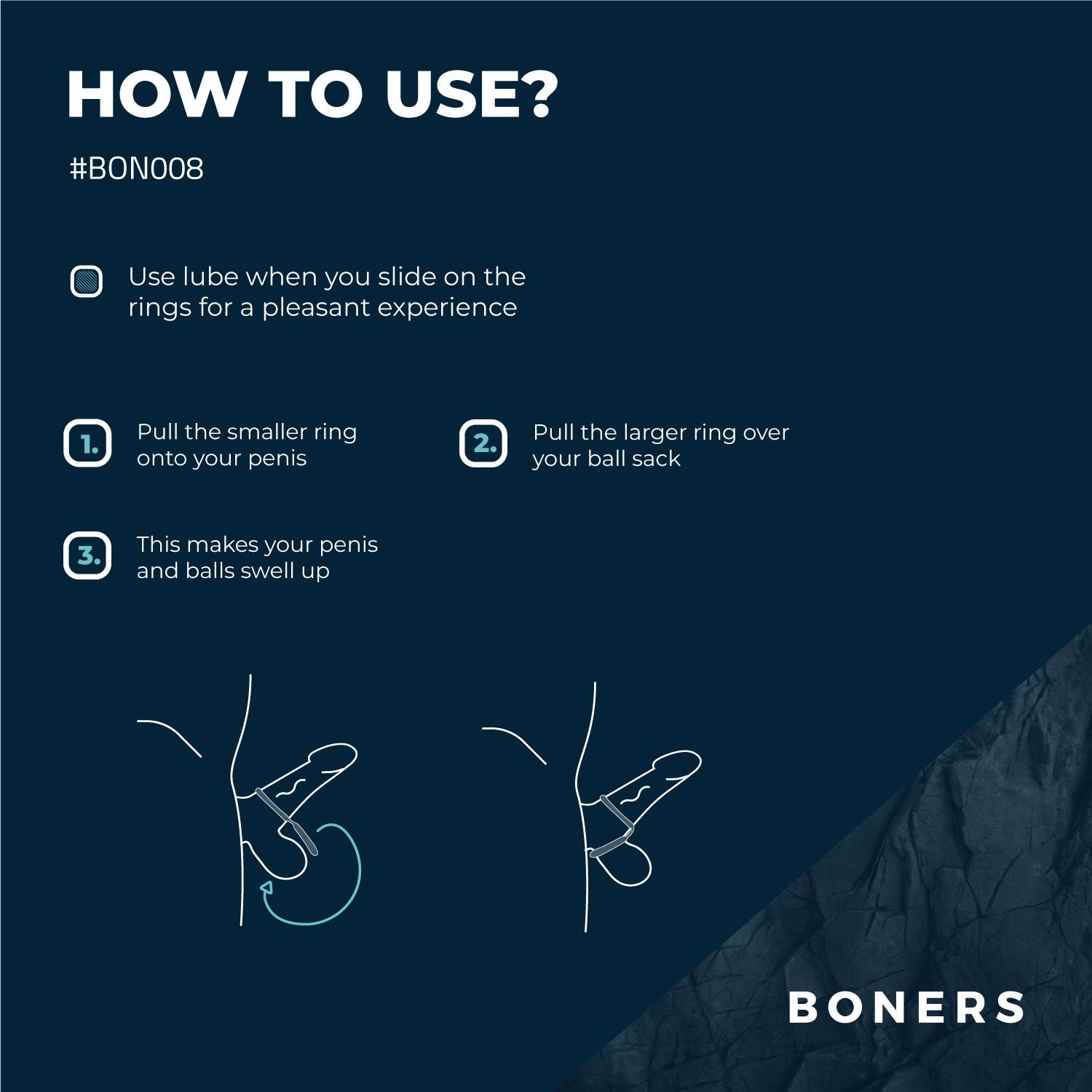 Boners Siliconen Cockring En Ballstretcher - Grijs - 4