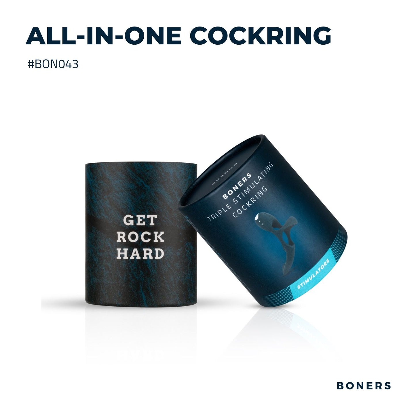 Boners Triple Cockring - Blauw - 2