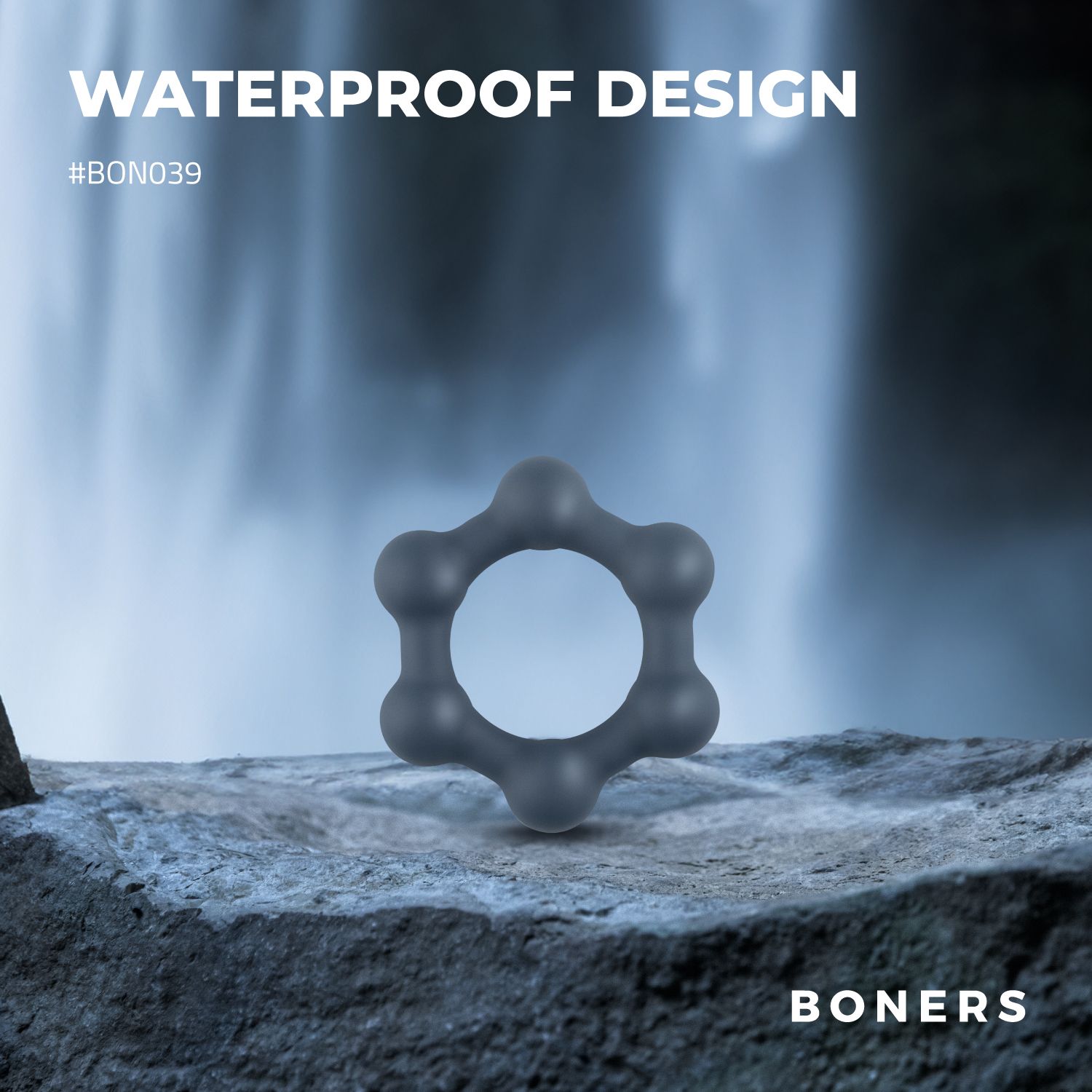 Boners Hexagon Cockring Met Stalen Kogels - 0