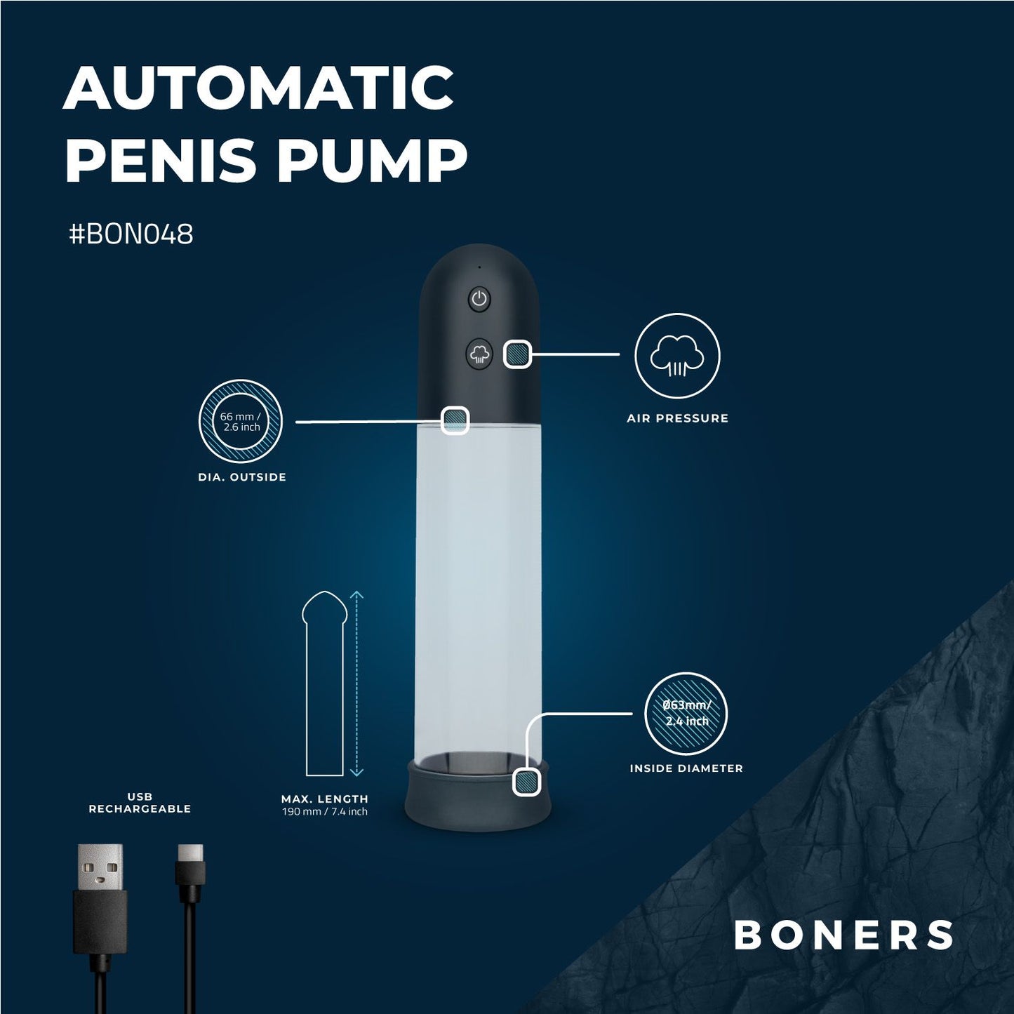 Boners - Automatische Penispomp met Masturbator - 10
