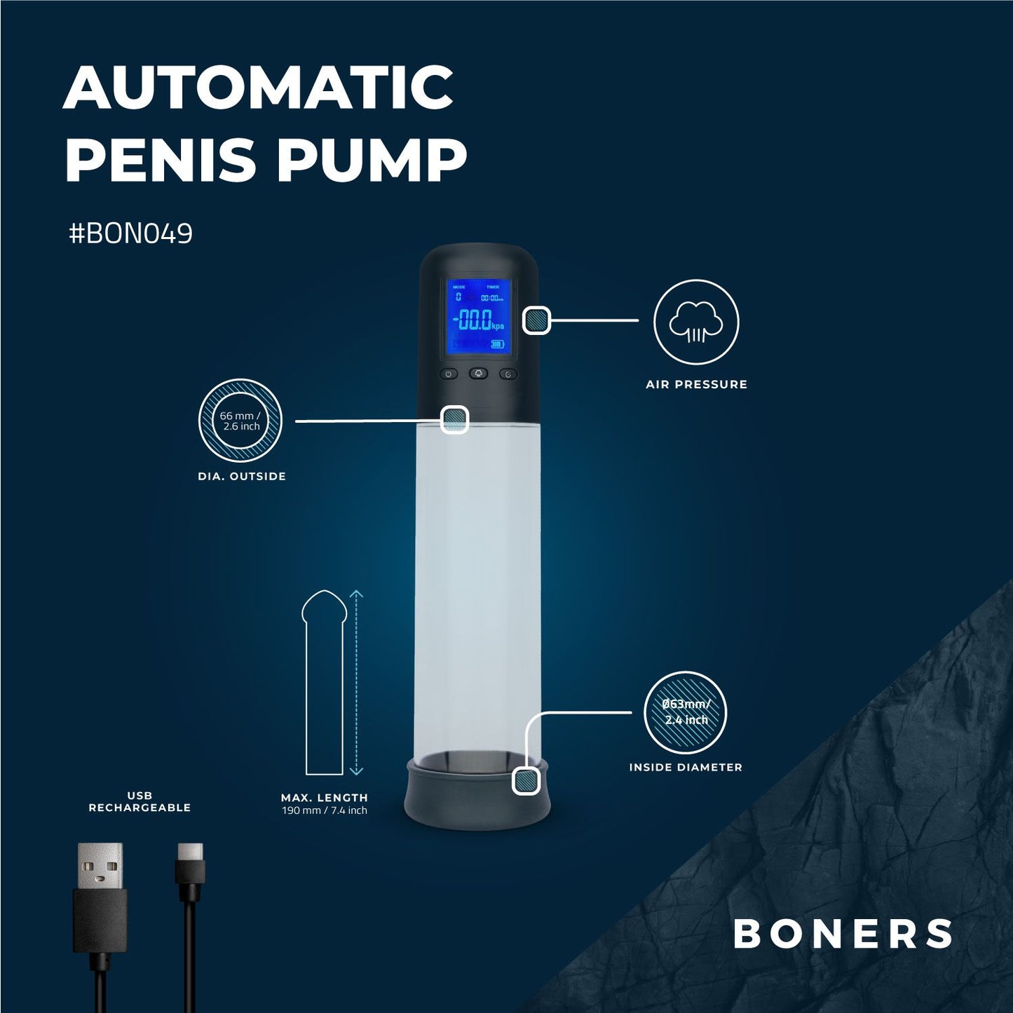 Boners - Penispomp met LCD-Scherm - 8