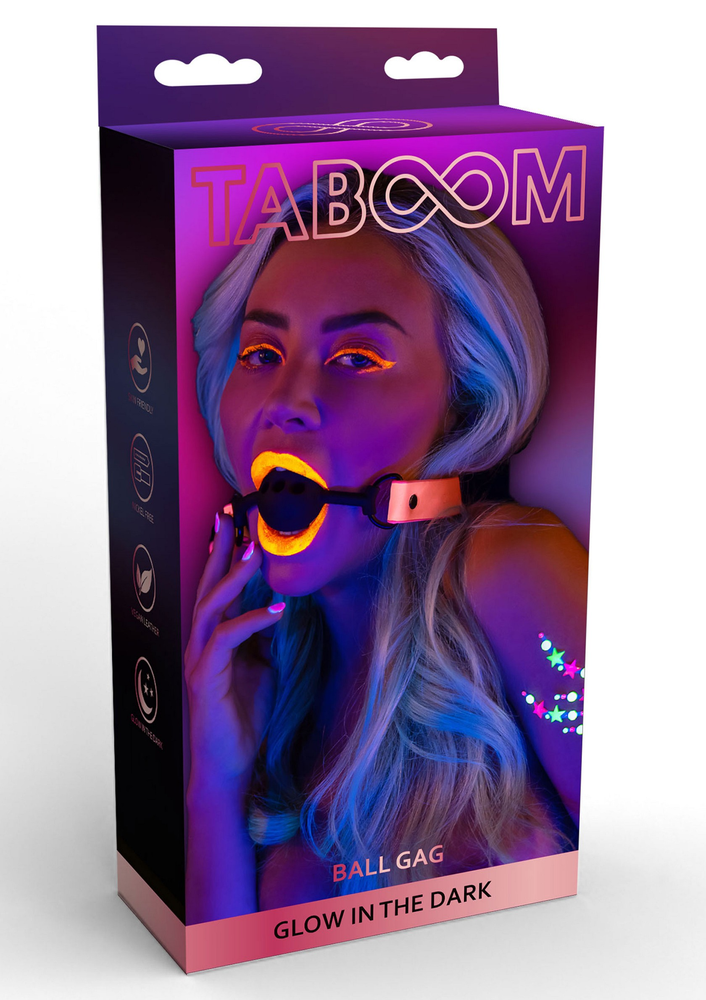 Taboom Glow In the Dark Ball Gag PINK - 1