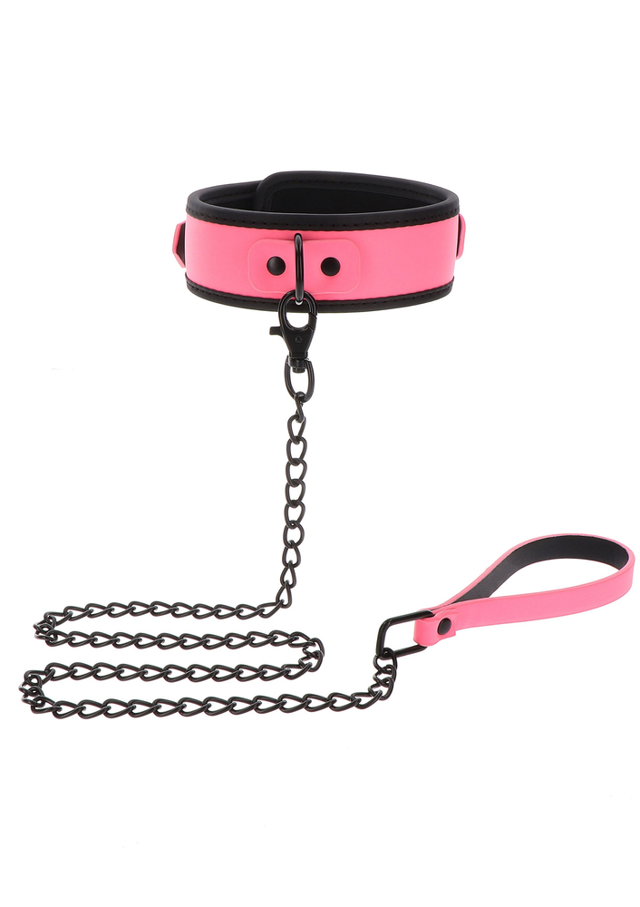Taboom Glow In the Dark Collar and Chain Leash PINK - 2