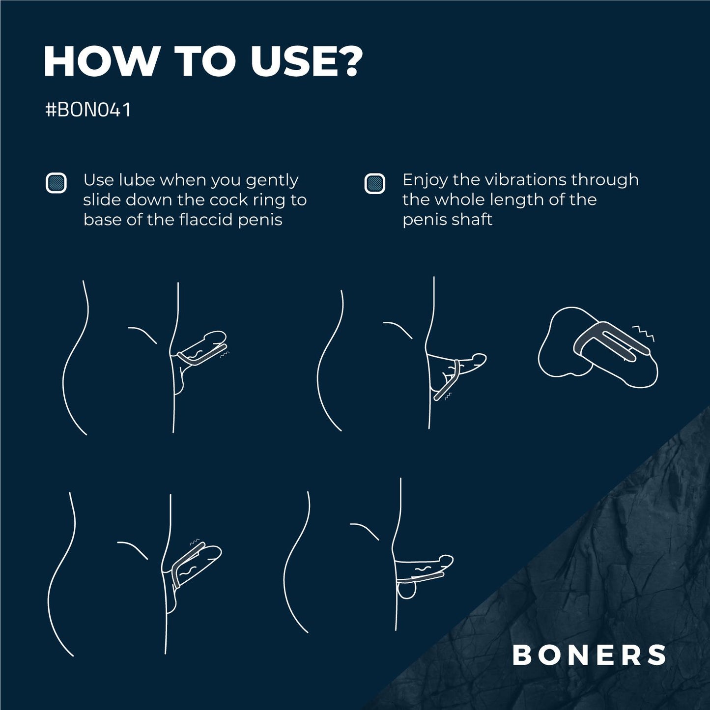 Boners Cockring & Ball Stimulator - Blauw - 8