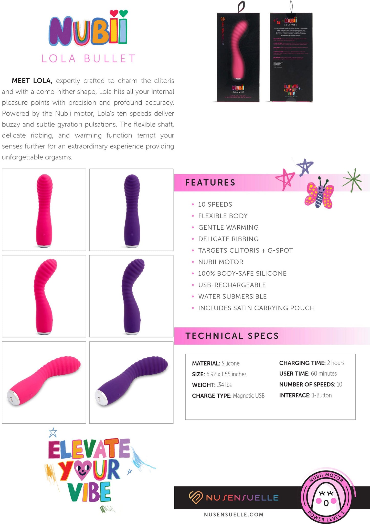Nu Sensuelle Lola Flexible Warming Vibe PURPLE - 5