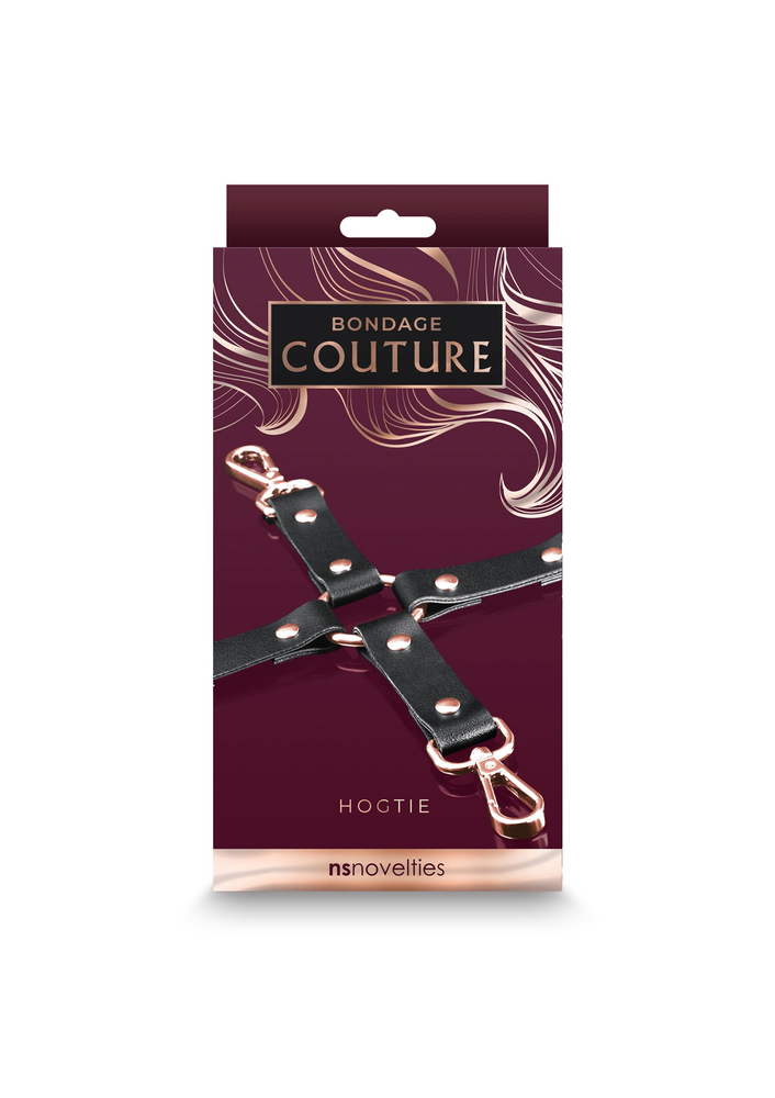 NS Novelties Bondage Couture Hog Tie BLACK - 0