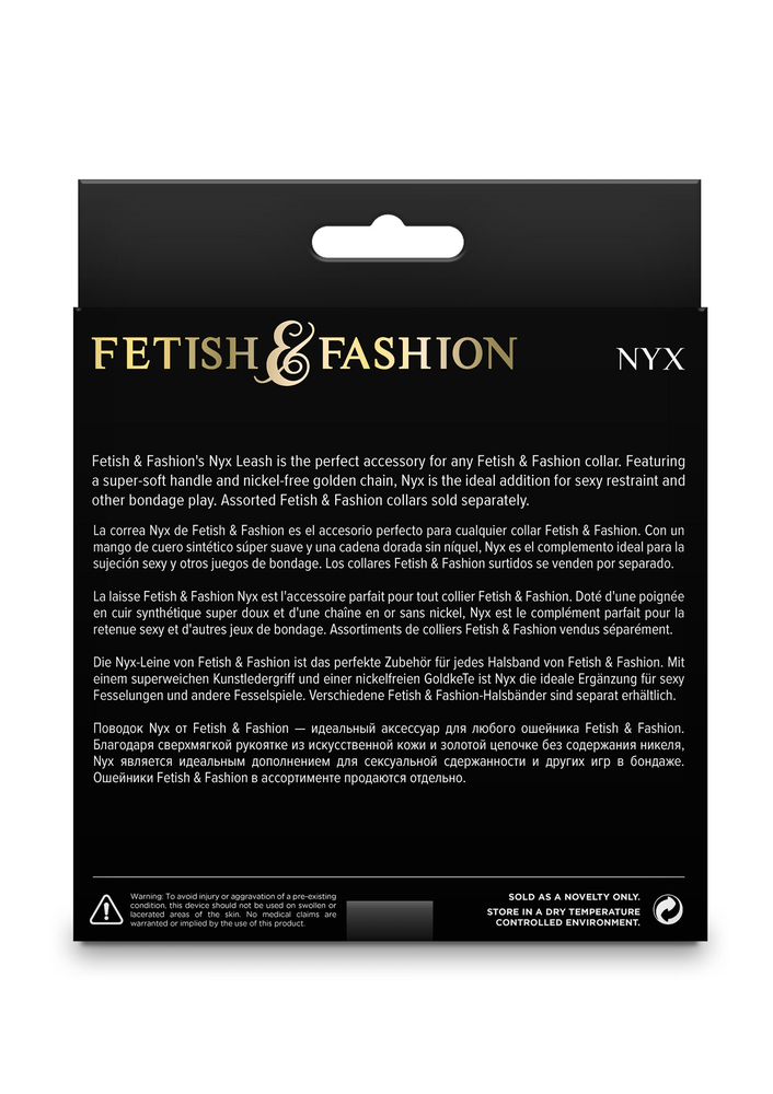 NS Novelties Fetish & Fashion Nyx Leash BLACK - 0