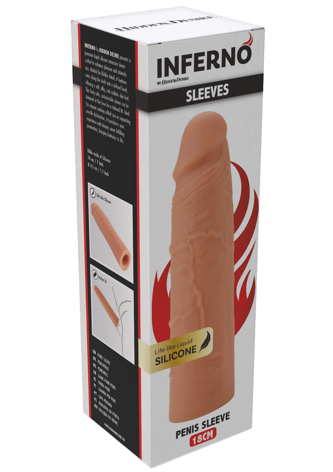 Penis Sleeve Liquid Silicone 18 cm SKIN - 4