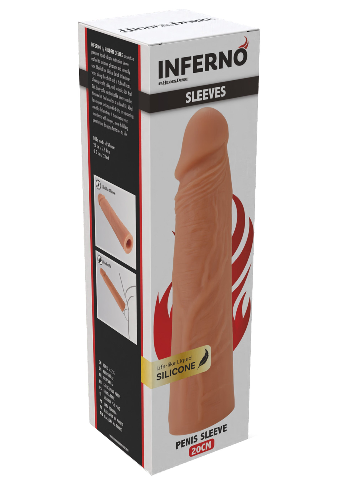 Penis Sleeve Liquid Silicone 20 cm SKIN - 7