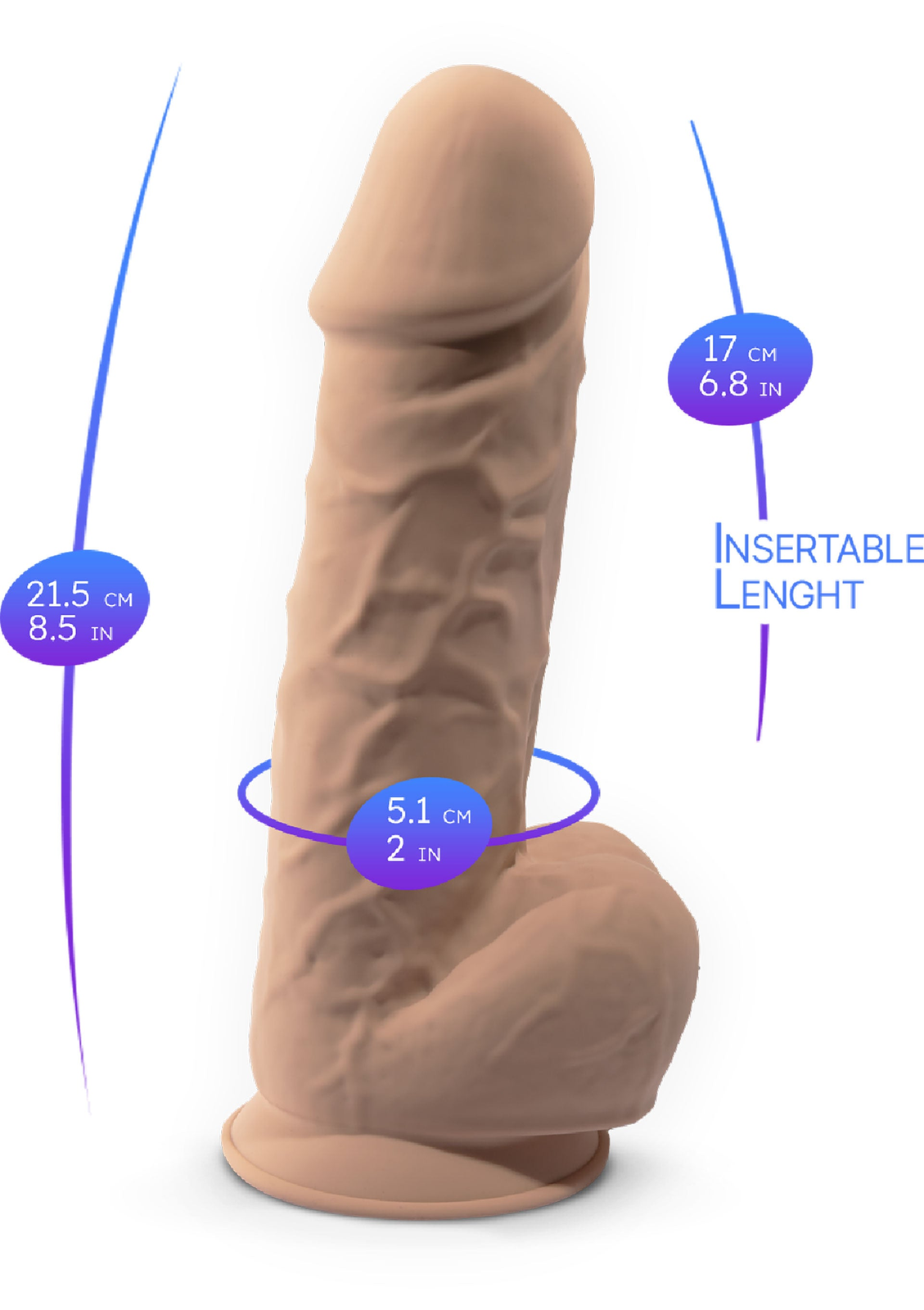 Dildo Model 8.5 inch SKIN - 5