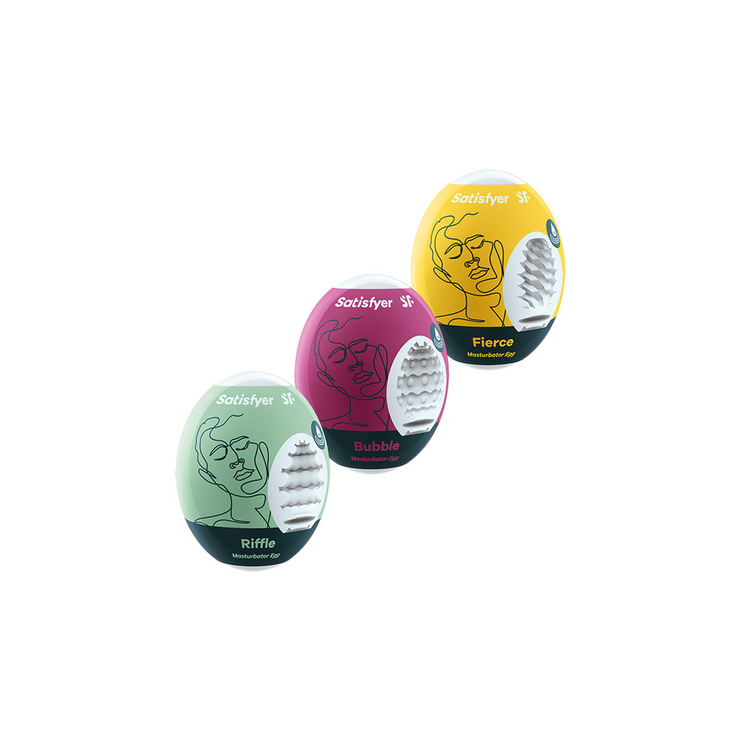 Masturbator Egg Set - Riffle, Bubble, Fierce - 3 Stuks Multicolor - 1