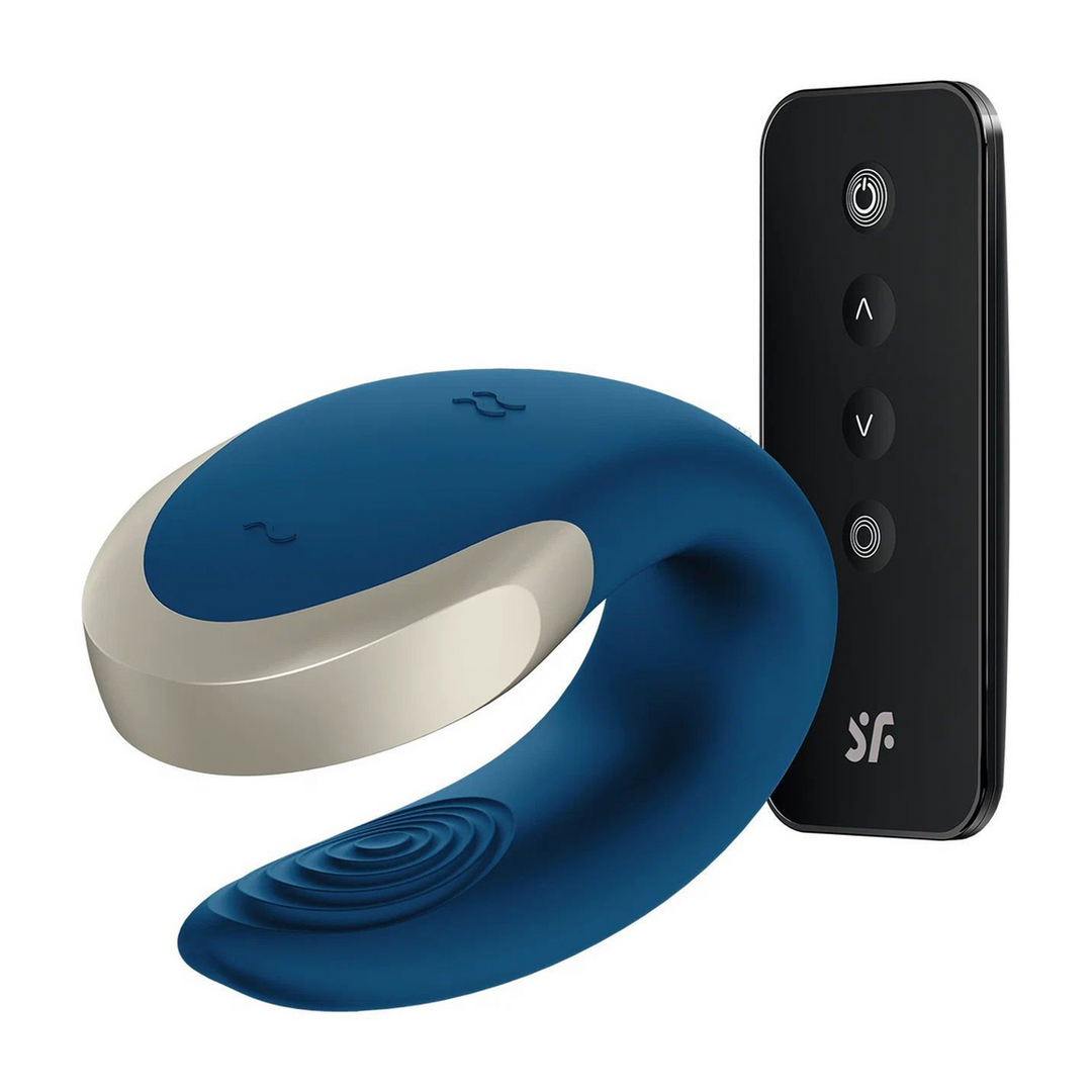 Double Love - Luxe Partner Vibrator - Blauw Schwarz - 4