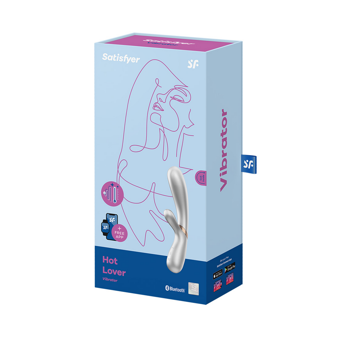 Hot Lover - Verwarmde Konijnen Vibrator - Champagne Silber - 0