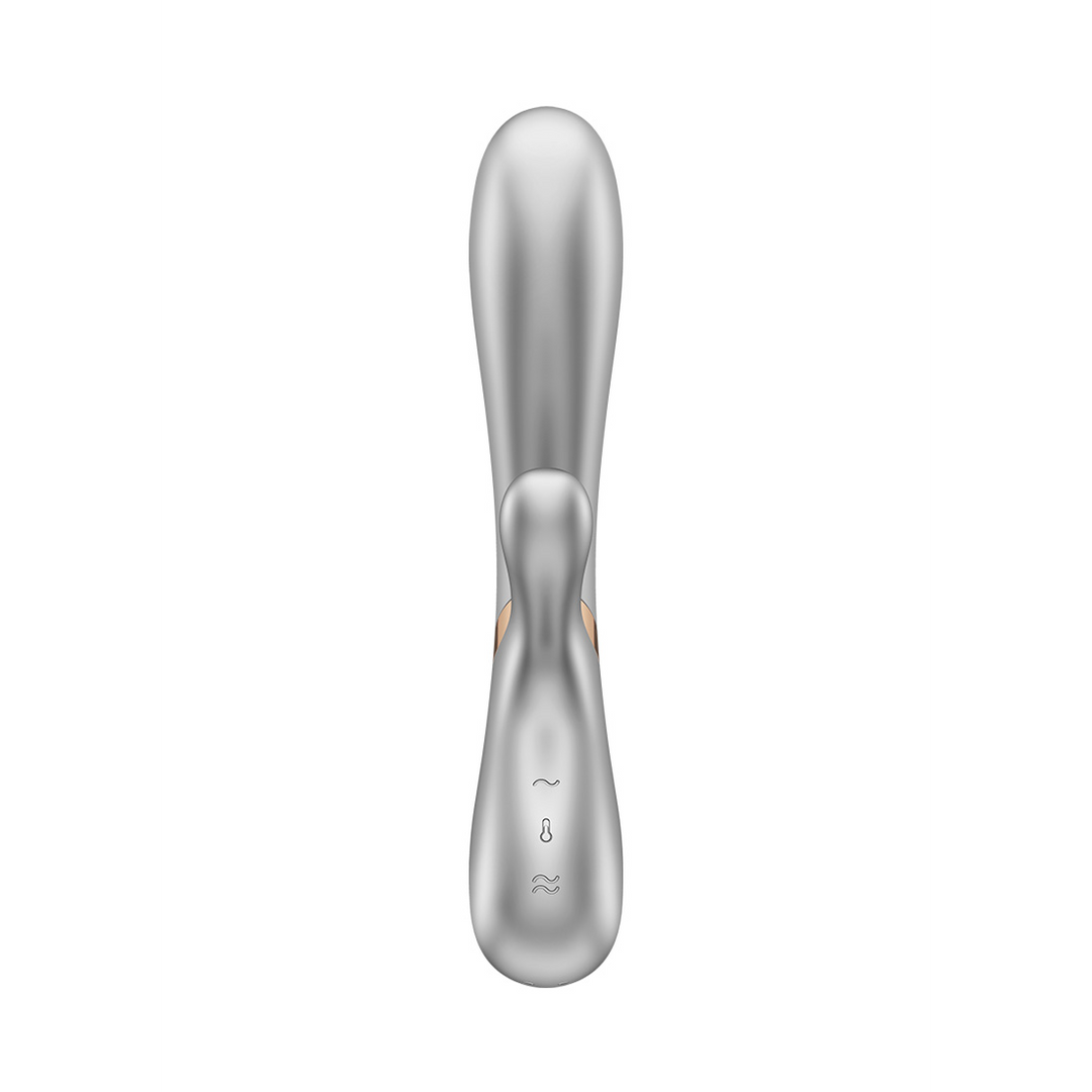 Hot Lover - Verwarmde Konijnen Vibrator - Champagne Silber - 4