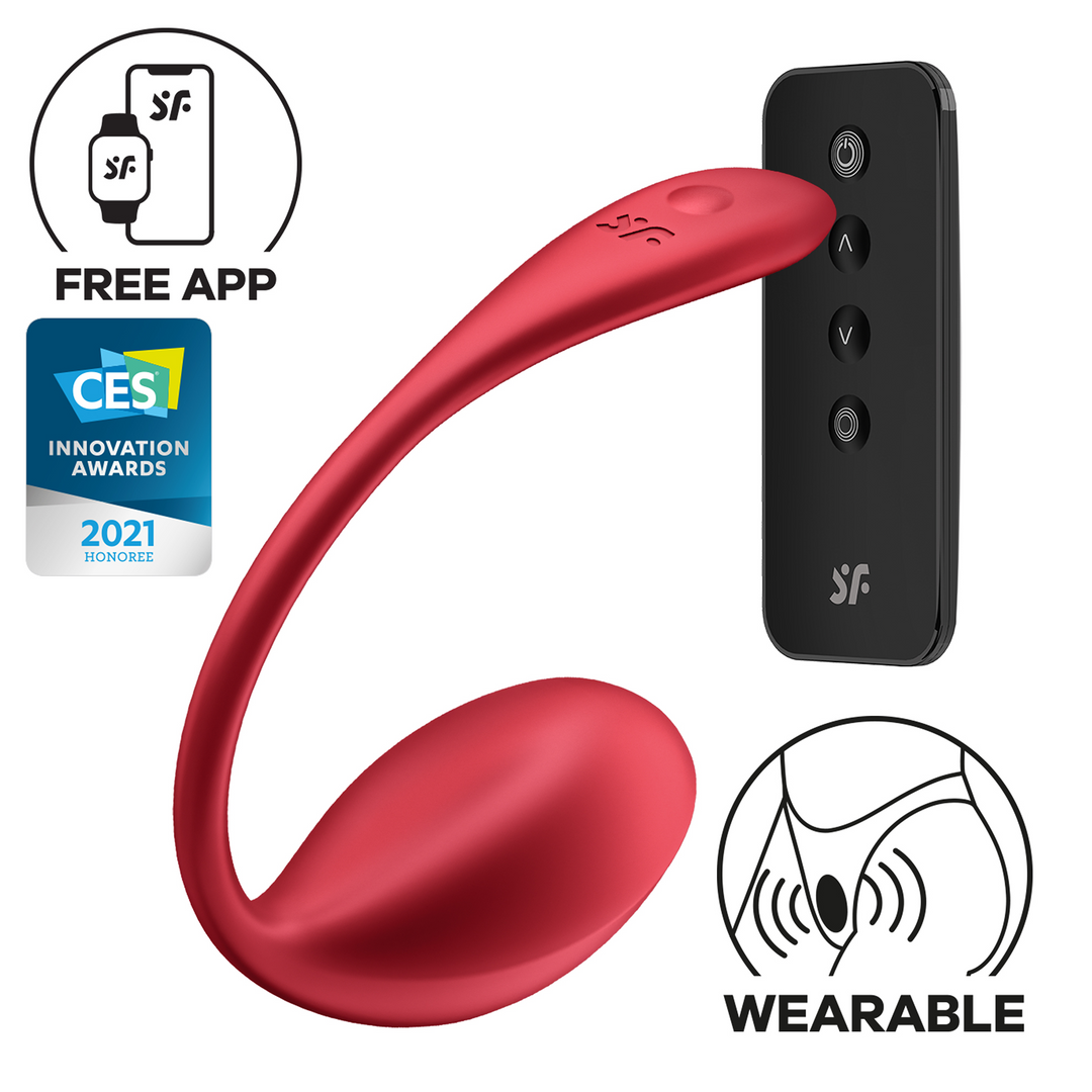 Shiny Petal Connect App - Draagbare Koppel Vibrator - Rood Rot - 1